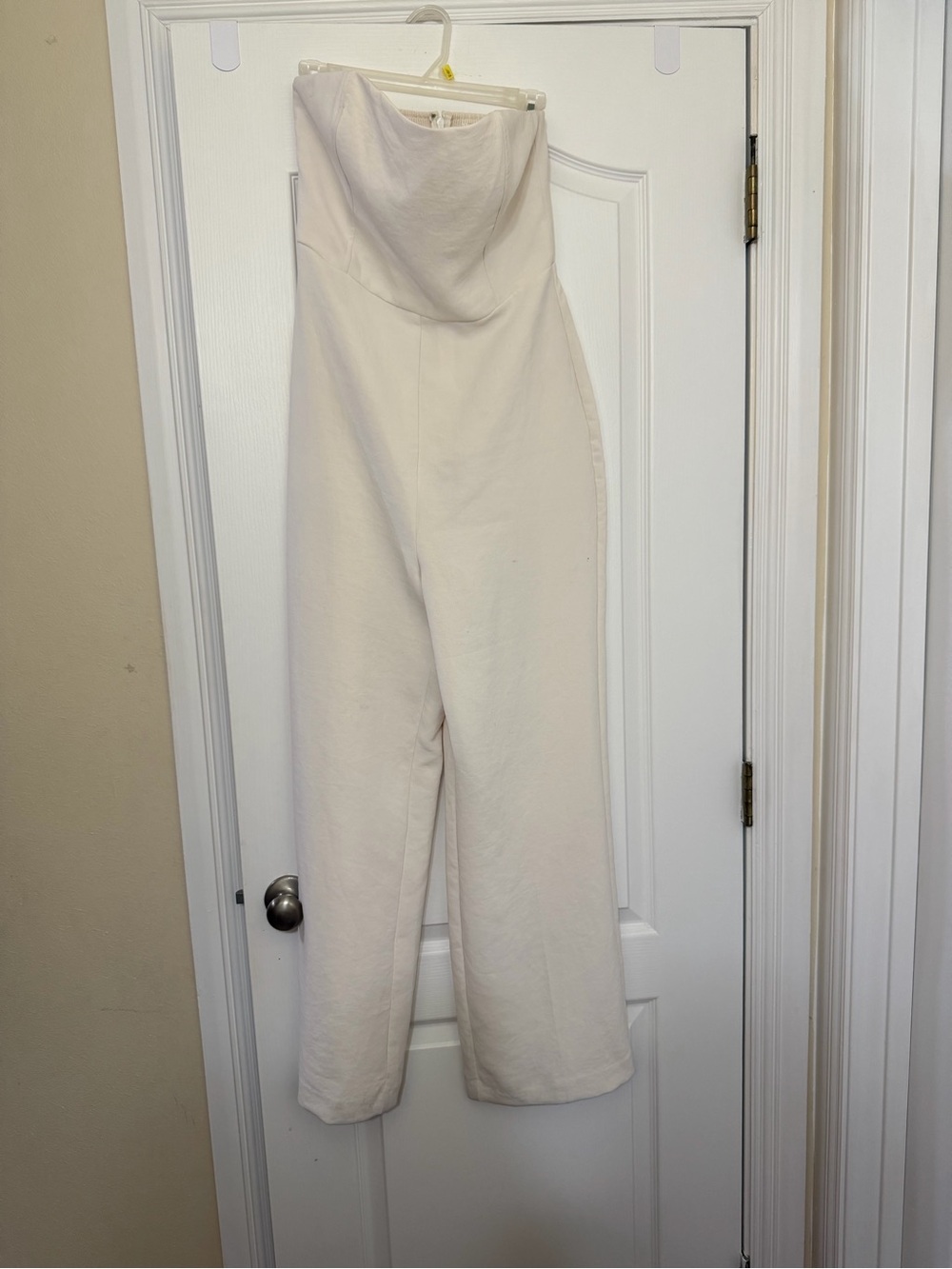 Aritzia Wilfred Women's White Solid Strapless Sleeveless Zip Jumpsuit, Size 10